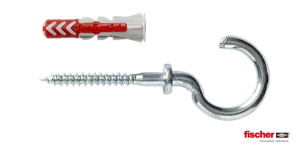 Alternatieve afbeelding voor fischer Duopower Dübel 5x25 RH K mit Rundhaken 8 Stück