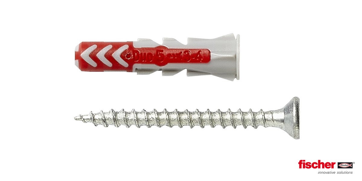 Alternatieve afbeelding voor fischer Duopower Dübel 5x25 S K mit Schrauben 18 Stück