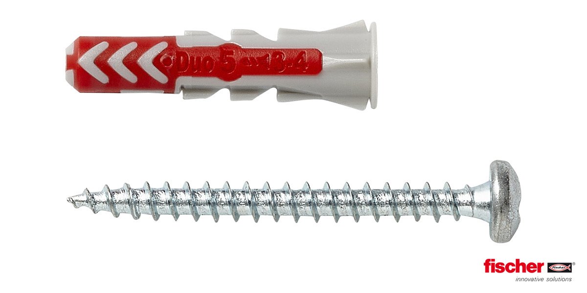 Alternatieve afbeelding voor fischer Duopower Dübel 5x25 S PH mit Linsenkopfschrauben 50 Stück