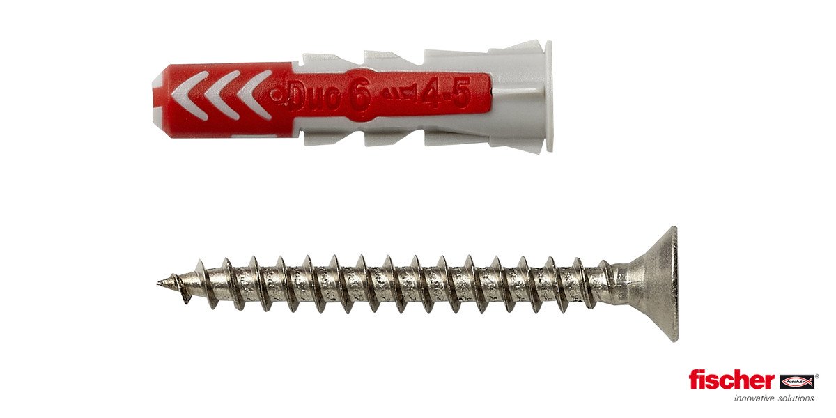 Alternatieve afbeelding voor fischer Duopower Dübel 6x30 S A2 K mit Edelstahl A2 Schrauben 4 Stück