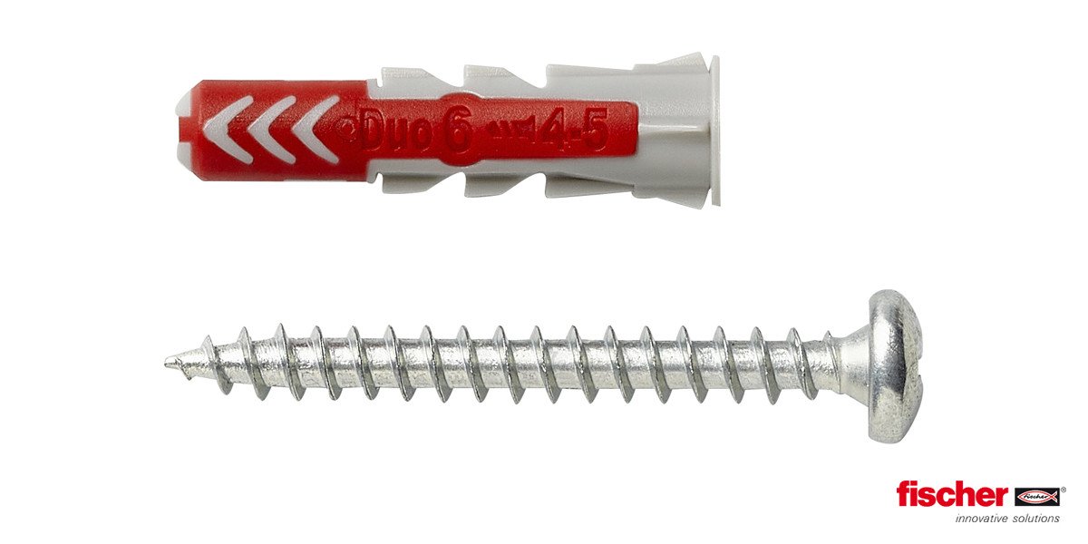 Alternatieve afbeelding voor fischer Duopower Dübel 6x30 S PH K mit Linsenkopfschrauben 12 Stück