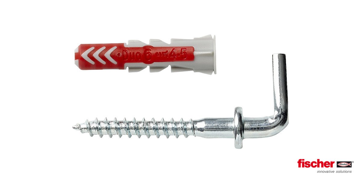 Alternatieve afbeelding voor fischer Duopower Dübel 6x30 WH K mit Winkelhaken 6 Stück