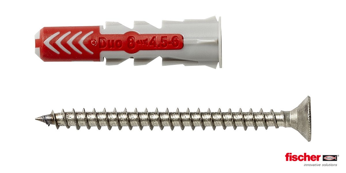 Alternatieve afbeelding voor fischer Duopower Dübel 8x40 S A2 K mit Edelstahl A2 Schrauben 2 Stück