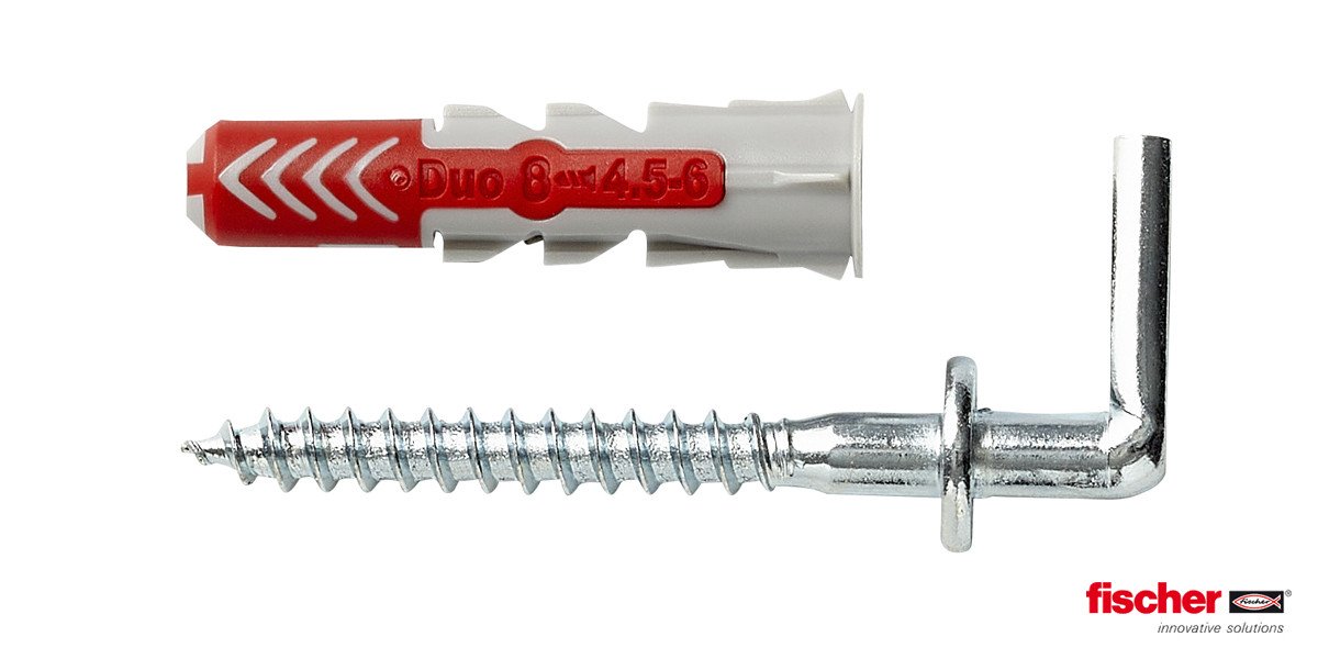 Alternatieve afbeelding voor fischer Duopower Dübel 8x40 WH K mit Winkelhaken 4 Stück