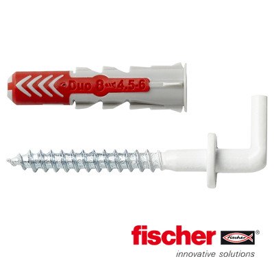 Alternatieve afbeelding voor fischer Duopower Dübel 8x40mm mit nylon Winkelhaken 5,5x58mm 4 Stück