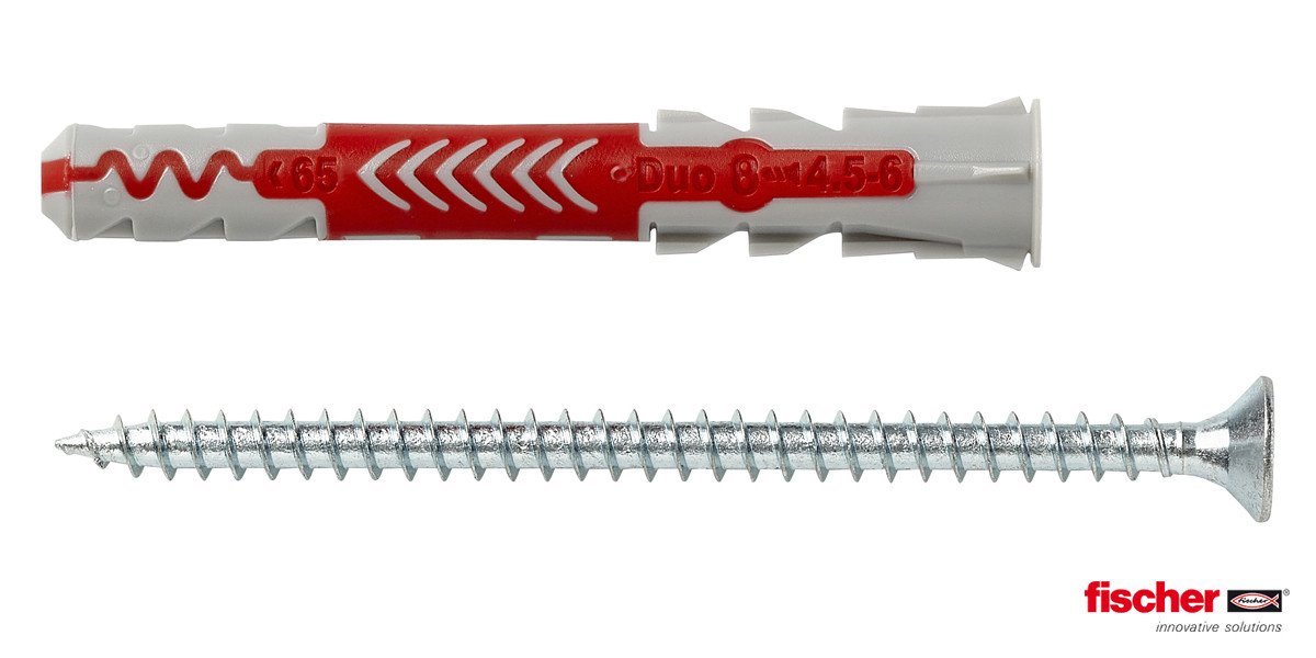 Alternatieve afbeelding voor fischer Duopower Dübel 8x65 S mit Schrauben 25 Stück