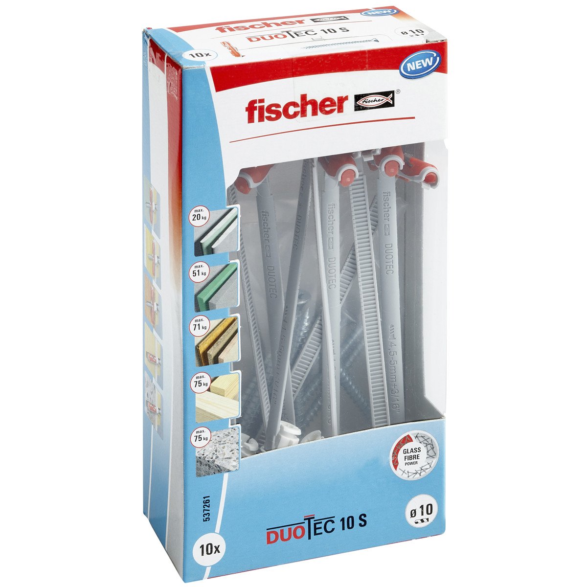 Alternatieve afbeelding voor fischer DuoTec 10 S Hohlraumdübel 10mm mit Schrauben 5,0x60mm 10 Stück