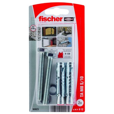 Alternatieve afbeelding voor fischer Schwerlastanker TA M8 S/10 mit Sechskantschrauben mit Schaft 8x65mm 2 Stück