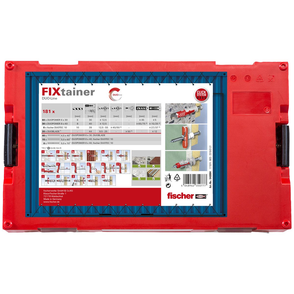 Alternatieve afbeelding voor fischer Sortimentskasten Fixtainer Duoline