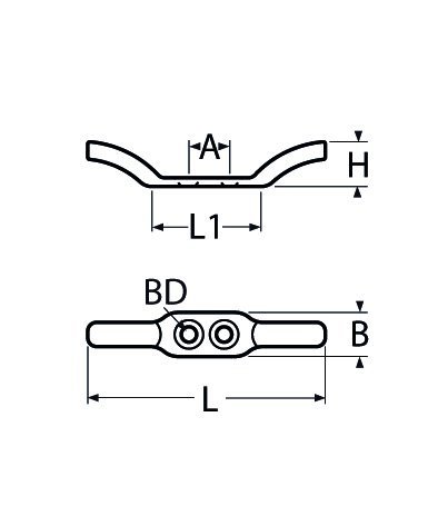 Alternatieve afbeelding voor Flaggenklampe 50mm Edelstahl A4 1 Stück