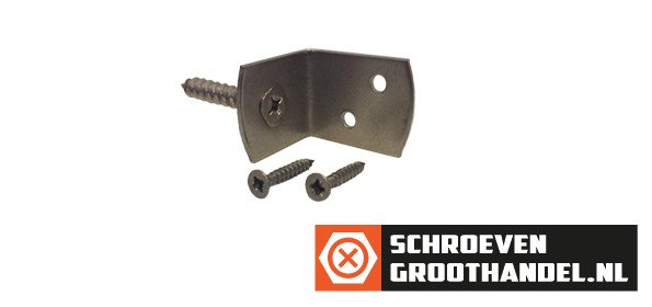 Alternatieve afbeelding voor Flechtzaunhalter L-form Edelstahl A2 mit 4x25 Schrauben 4 Stück