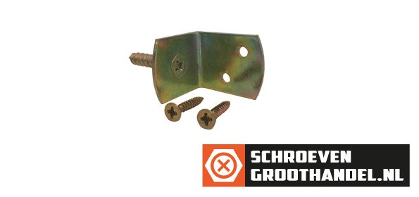 Alternatieve afbeelding voor Flechtzaunhalter L-form gelb verzinkt mit 4x25 Schrauben 4 Stück