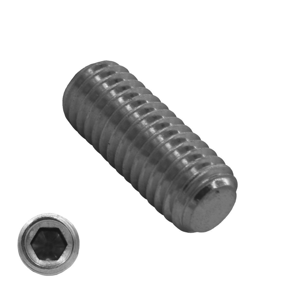 Alternatieve afbeelding voor Gewindestifte M3 x 6mm Edelstahl A2 DIN913 / ISO4026 Kegelkuppe 200 Stück