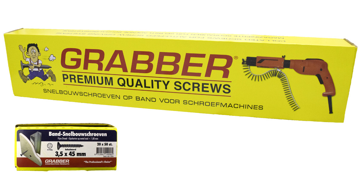 Alternatieve afbeelding voor Grabber Schnellbauschrauben auf Band 3,5x45mm phosphatiert Feingewinde PH2 1000 Stück