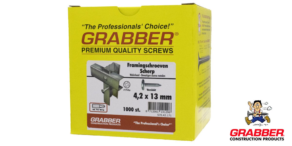 Alternatieve afbeelding voor Grabber Framingschrauben 4,2x13mm verzinkt mit Cut-Spitze PH2 1000 Stück