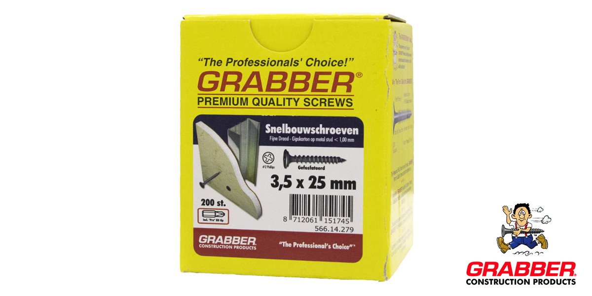 Alternatieve afbeelding voor Grabber Schnellbauschrauben 3,5x25mm phosphatiert Feingewinde PH2 200 Stück