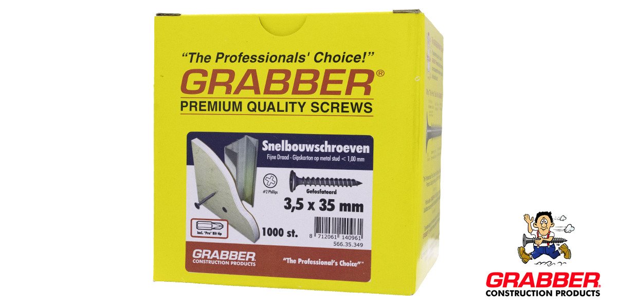 Alternatieve afbeelding voor Grabber Schnellbauschrauben 3,5x35mm phosphatiert Feingewinde PH2 1000 Stück