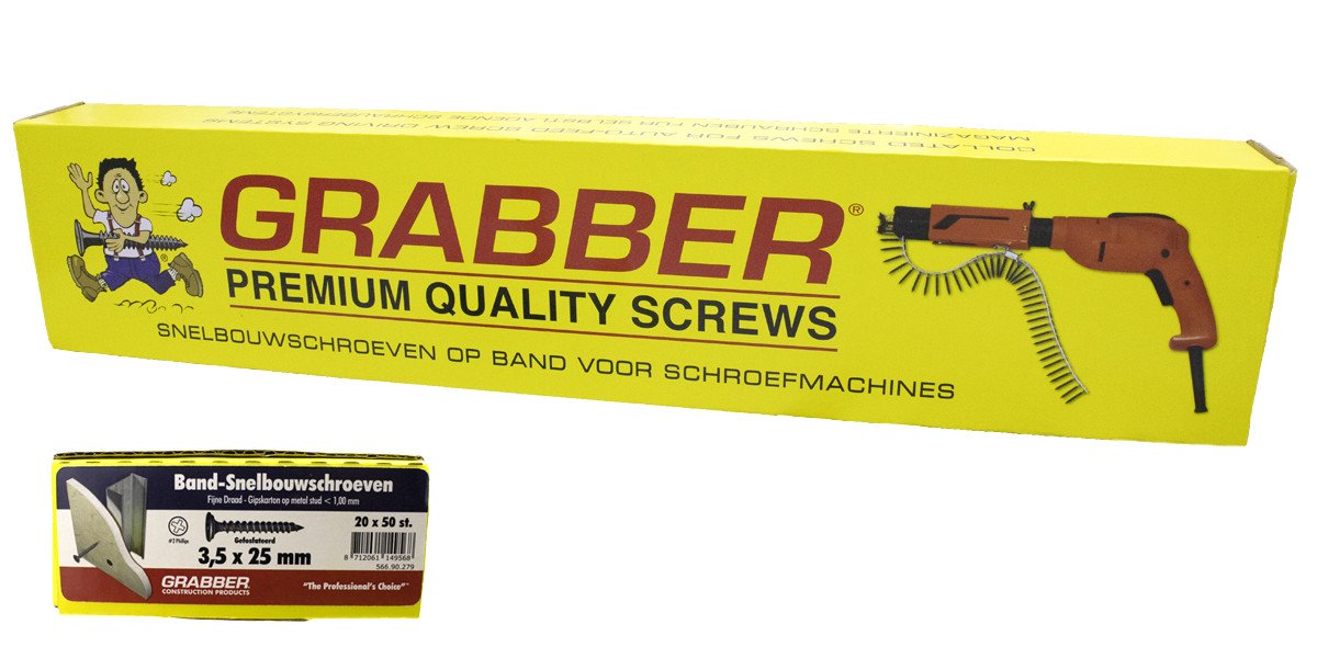 Alternatieve afbeelding voor Grabber Schnellbauschrauben auf Band 3,5x25mm phosphatiert Feingewinde PH2 1000 Stück