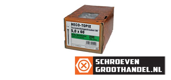 Alternatieve afbeelding voor Heco Topix Terrassenschrauben 5x60/35mm Edelstahl A2 TORX 200 Stück