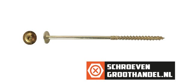 Alternatieve afbeelding voor Holzbauschrauben 8x100/60mm gelb verzinkt Tellerkopf TORX 50 Stück