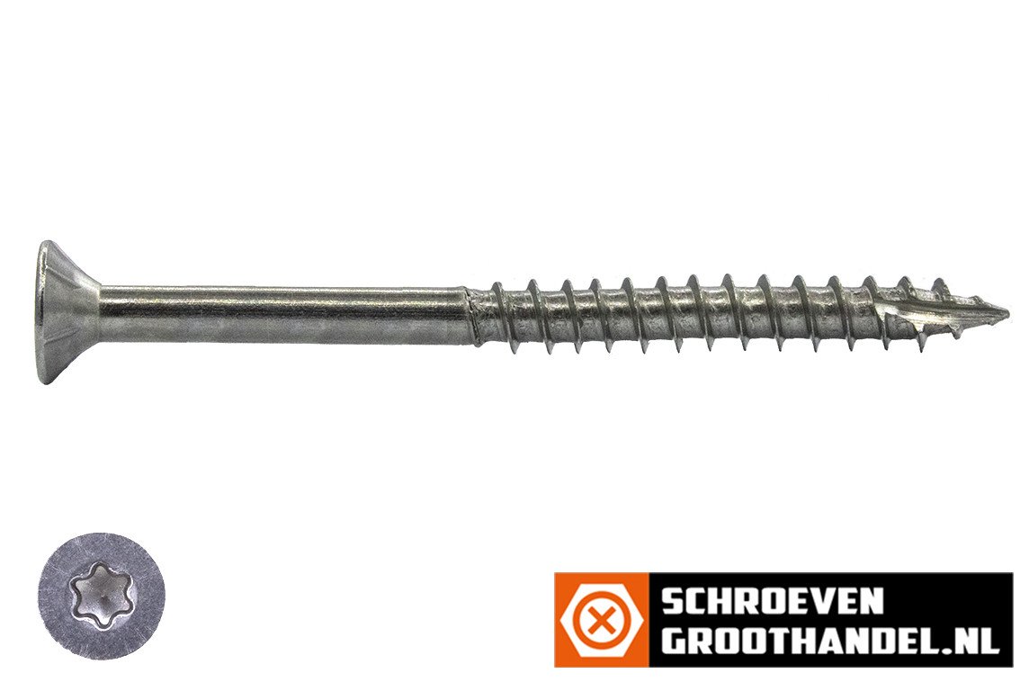Alternatieve afbeelding voor Holzbauschrauben 8x160/80mm Edelstahl C1 / 410 Senkkopf TORX-40 Teilgewinde mit Cut-Spitze 100 Stück