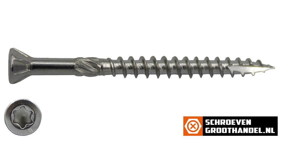 Alternatieve afbeelding voor Holzbauschrauben CSK 4,0x40/24mm Edelstahl C1 Fräskopf TORX 200 Stück