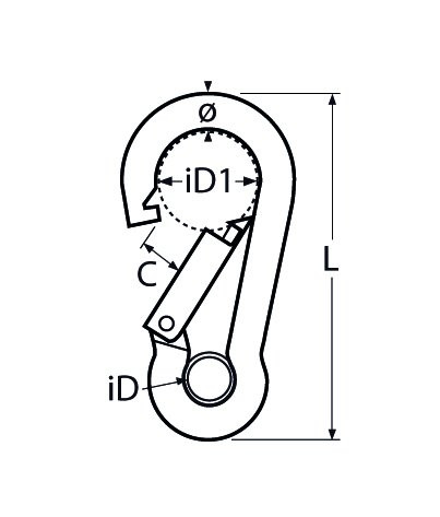 Alternatieve afbeelding voor Karabinerhaken mit Auge 6x60mm Edelstahl A4 1 Stück