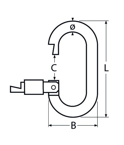 Alternatieve afbeelding voor Karabinerhaken oval mit Sicherheitsmutter 6x52mm Edelstahl A4 1 Stück