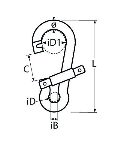 Alternatieve afbeelding voor Karabinerhaken mit Spezialverschluß 10x100mm Edelstahl A4 1 Stück