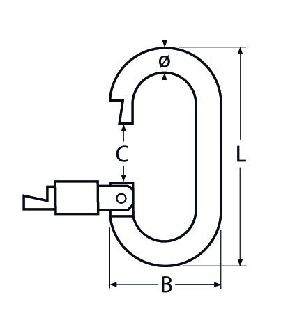 Alternatieve afbeelding voor Karabinerhaken oval mit Sicherheitsmutter 6x52mm Edelstahl A4 1 Stück