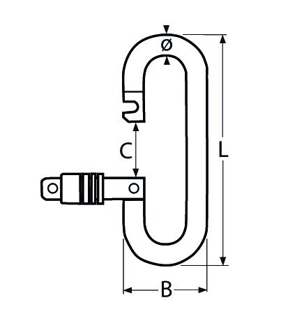 Alternatieve afbeelding voor Karabinerhaken oval mit Springverschluss 8x90mm Edelstahl A4 1 Stück