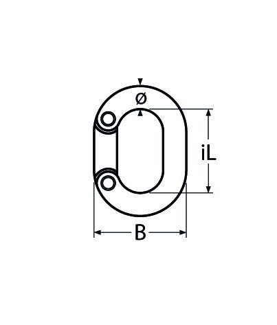 Alternatieve afbeelding voor Kettennotglied zum Einnieten 6mm Edelstahl A4 1 Stück
