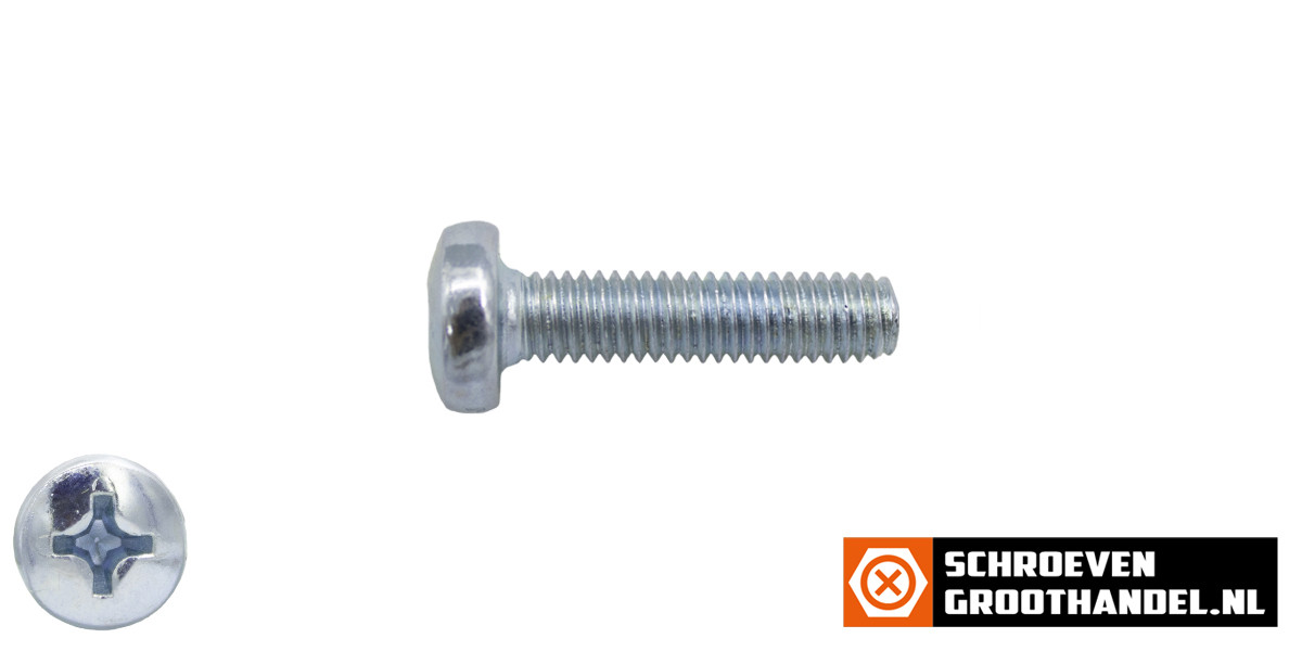 Alternatieve afbeelding voor Linsenschrauben mit Kreuzschlitz M8 x 16mm DIN7985 verzinkt philips 200 Stück