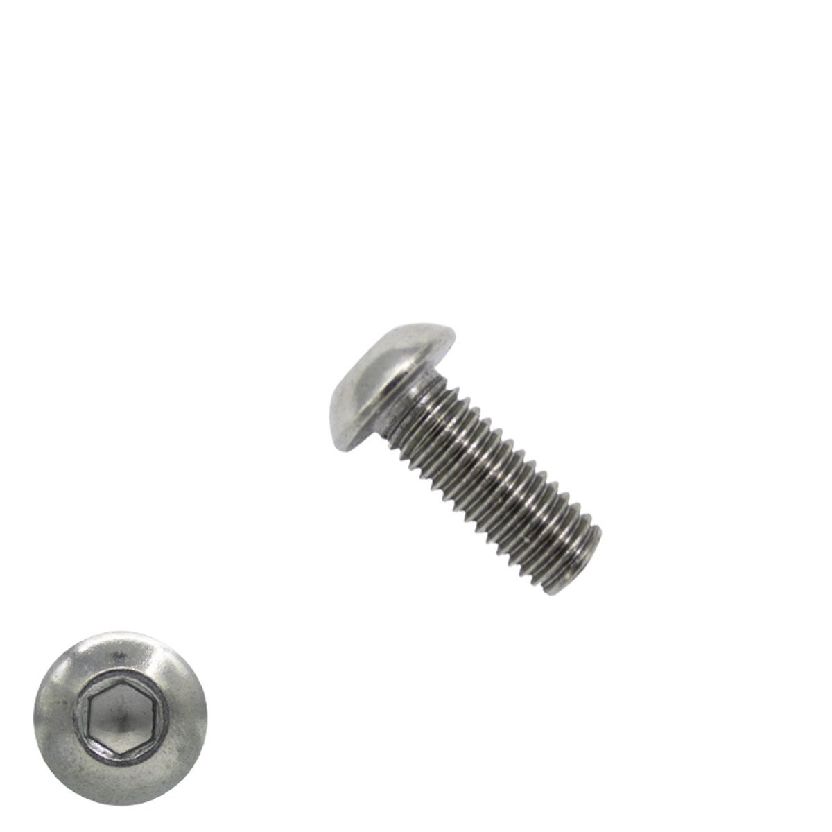 Alternatieve afbeelding voor Linsensschrauben inbus M6 x 12mm Edelstahl A4 ISO7380-1 50 Stück