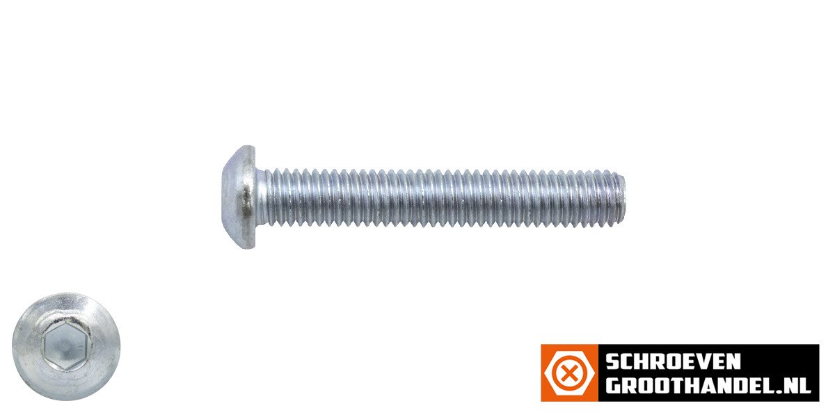 Alternatieve afbeelding voor Linsenschrauben inbus M10 x 30mm verzinkt ISO7380-1 25 Stück