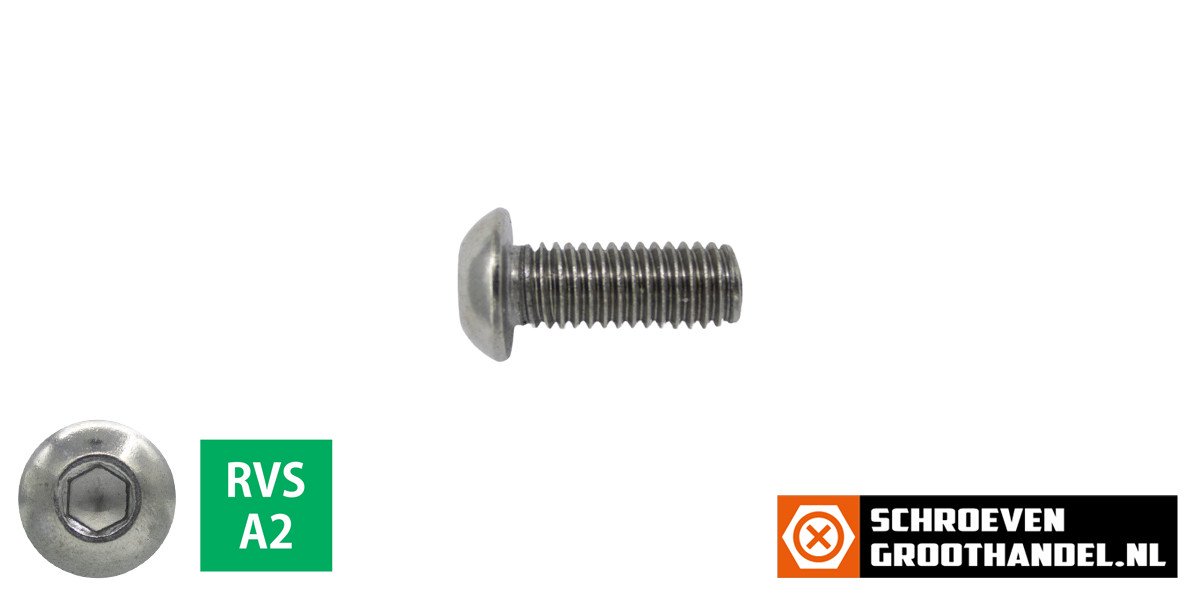 Alternatieve afbeelding voor Linsenschrauben inbus M5 x 8mm Edelstahl A2 ISO7380-1 100 Stück