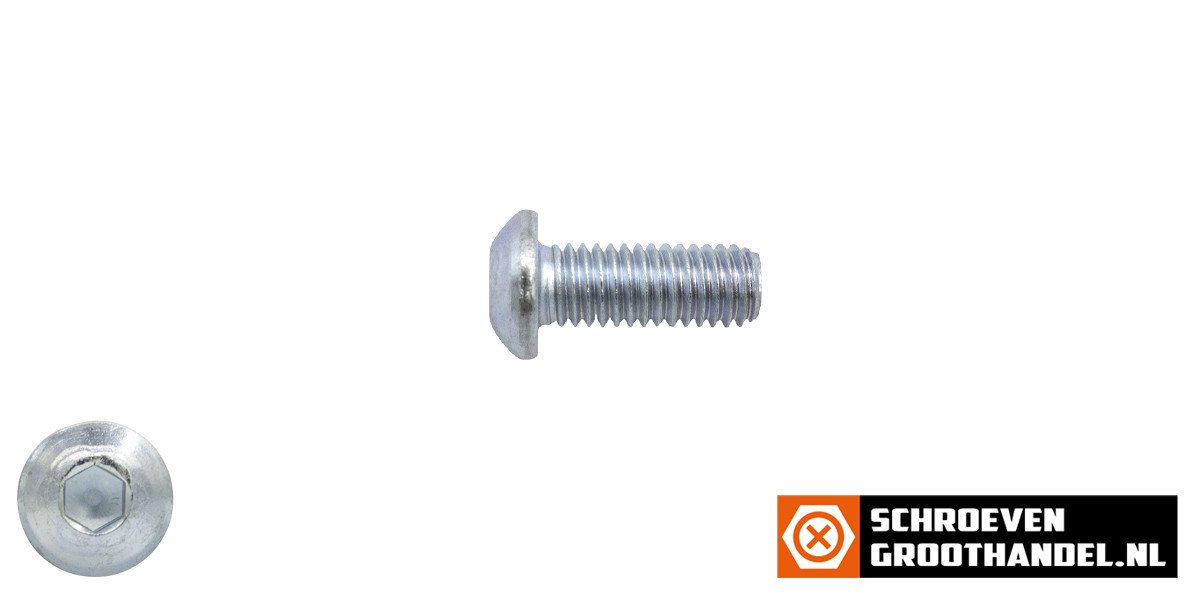 Alternatieve afbeelding voor Linsenschrauben inbus M6 x 10mm verzinkt ISO7380-1 100 Stück