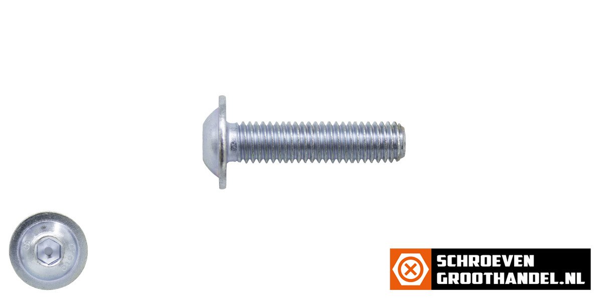 Alternatieve afbeelding voor Linsenschrauben inbus mit Kragen M4 x 12mm verzinkt ISO7380-2 100 Stück