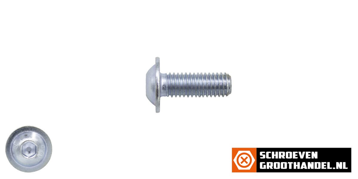 Alternatieve afbeelding voor Linsenschrauben inbus mit Kragen M5 x 10mm verzinkt ISO7380-2 100 Stück