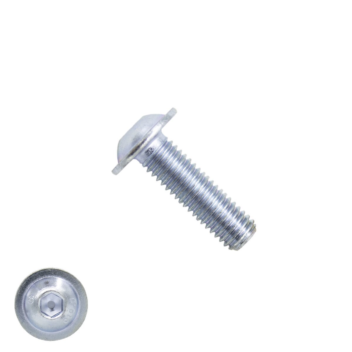 Alternatieve afbeelding voor Linsenschrauben inbus mit Kragen M6 x 30mm verzinkt ISO7380-2 100 Stück