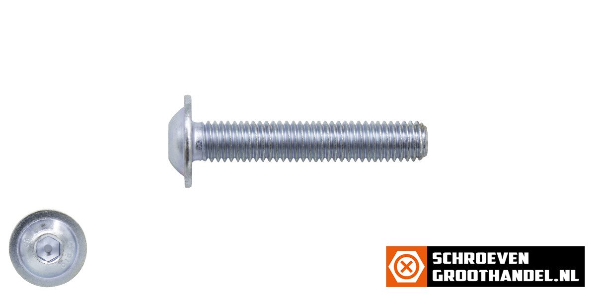 Alternatieve afbeelding voor Linsenschrauben inbus mit Kragen M8 x 30mm verzinkt ISO7380-2 50 Stück