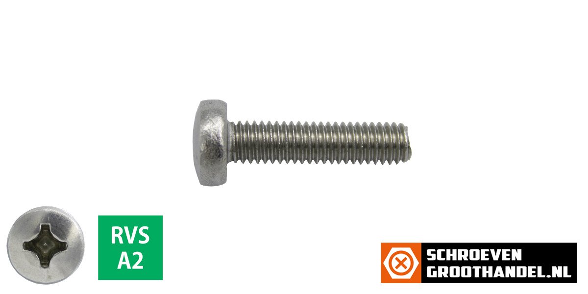 Alternatieve afbeelding voor Linsenschrauben mit Kreuzschlitz M3 x 16mm DIN7985 Edelstahl A2 philips 200 Stück