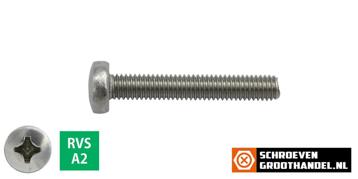 Alternatieve afbeelding voor Linsenschrauben mit Kreuzschlitz M4 x 35mm DIN7985 Edelstahl A2 philips 200 Stück