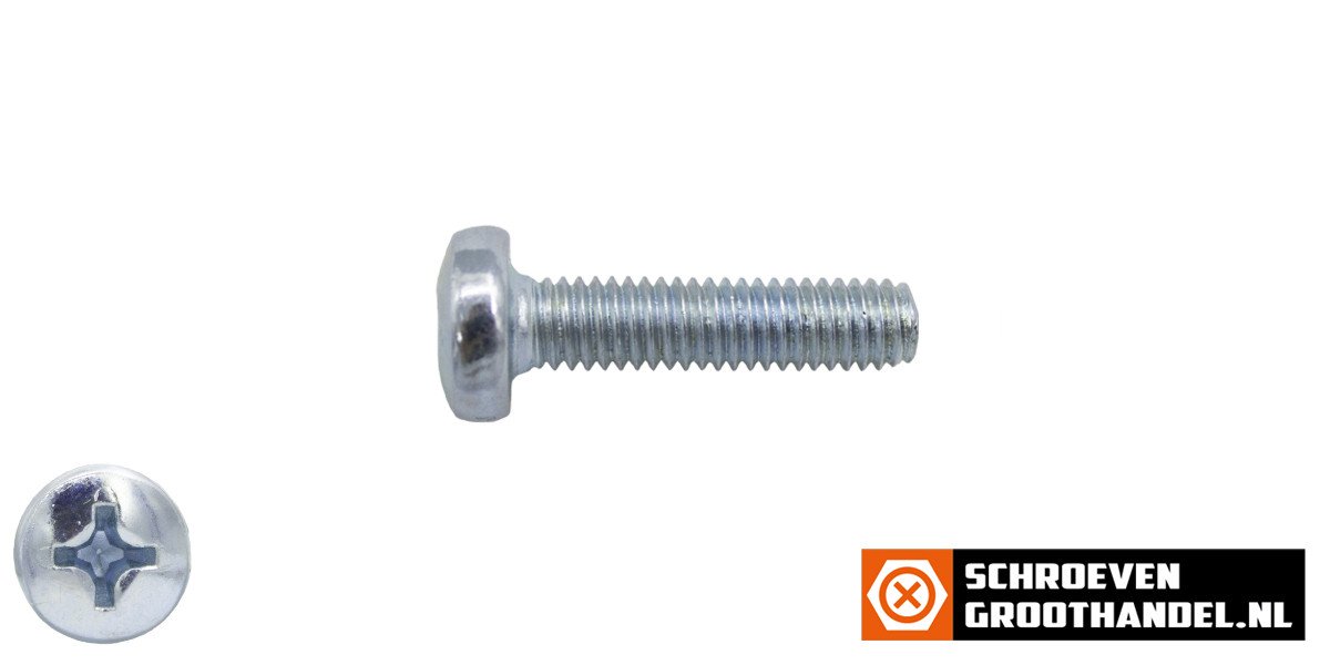 Alternatieve afbeelding voor Linsenschrauben mit Kreuzschlitz M6 x 16mm DIN7985 verzinkt philips 200 Stück