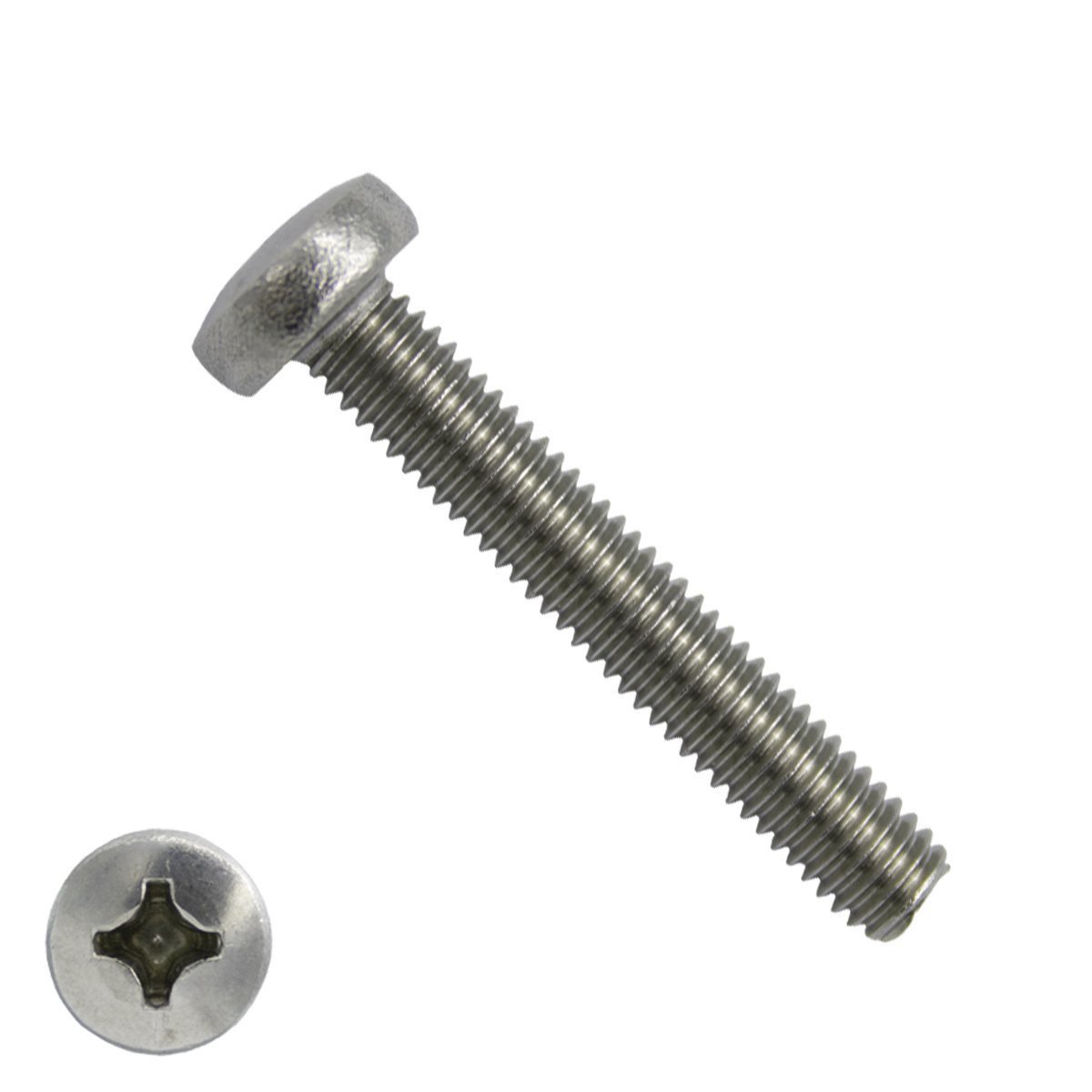 Alternatieve afbeelding voor Linsenschrauben mit Kreuzschlitz M6 x 50mm DIN7985 Edelstahl A2 philips 200 Stück