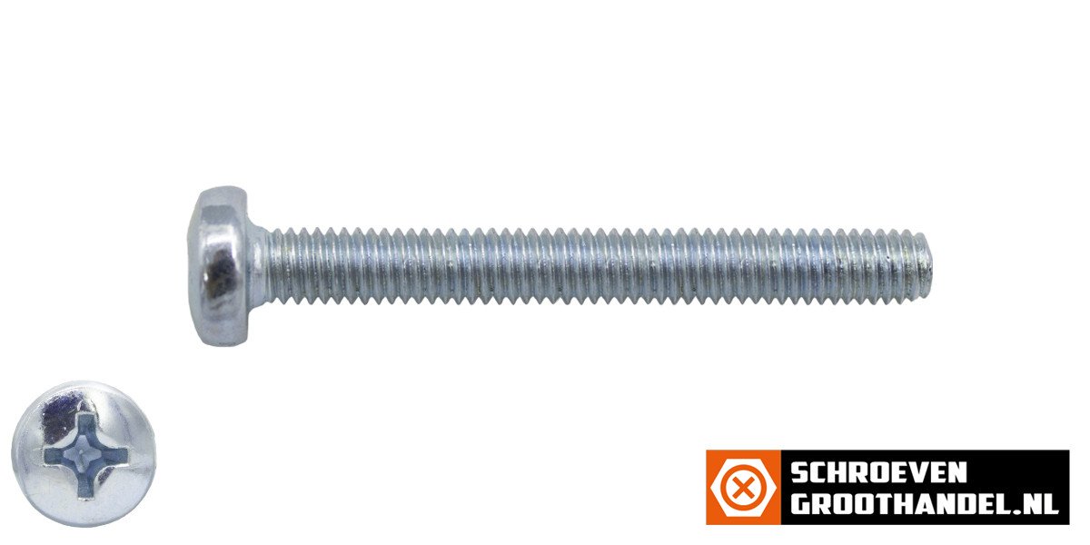 Alternatieve afbeelding voor Linsenschrauben mit Kreuzschlitz M6 x 50mm DIN7985 verzinkt philips 200 Stück