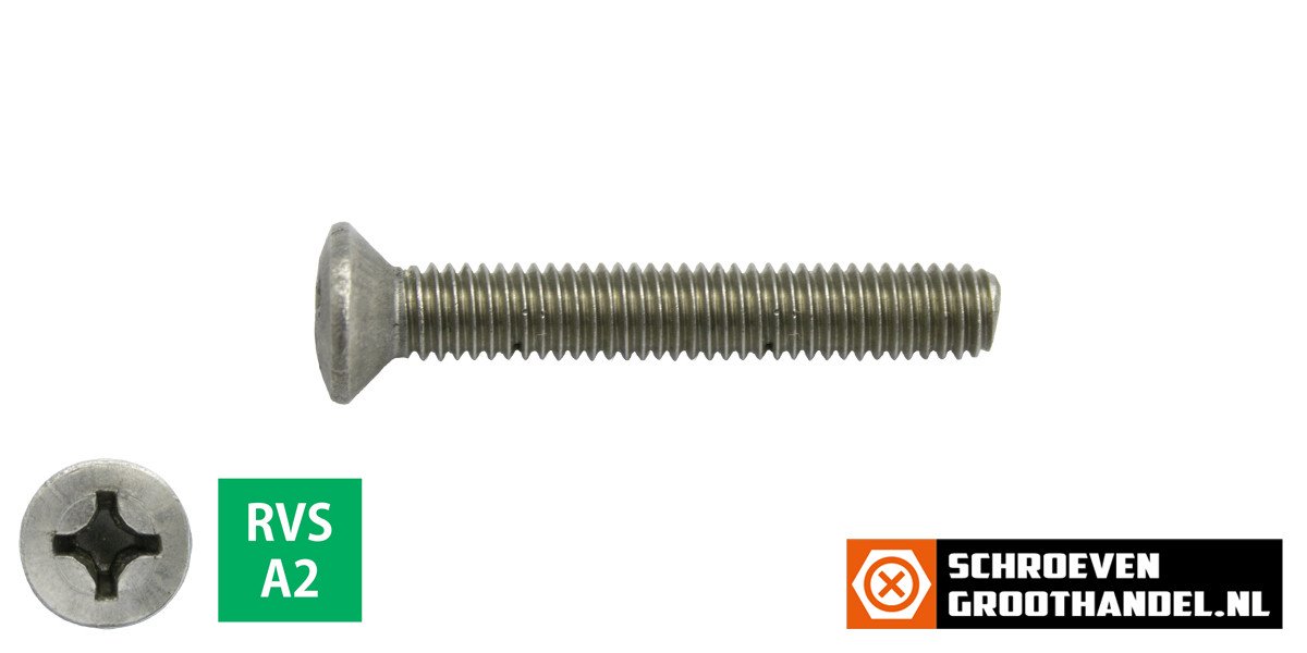 Alternatieve afbeelding voor Linsensenkschauben mit Kreuzschlitz M4 x 35mm DIN966 Edelstahl A2 philips 200 Stück