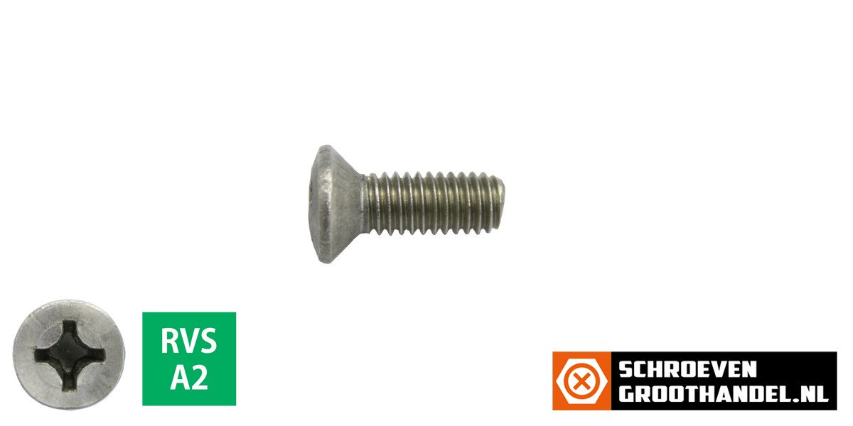 Alternatieve afbeelding voor Linsensenkschauben mit Kreuzschlitz M5 x 12mm DIN966 Edelstahl A2 philips 200 Stück