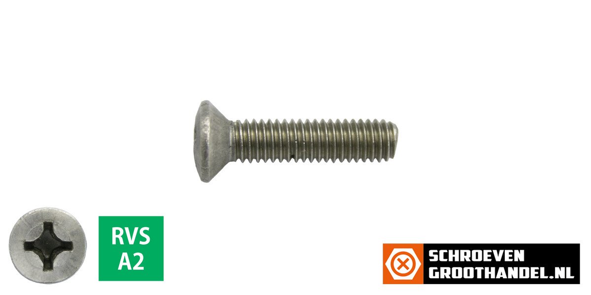 Alternatieve afbeelding voor Linsensenkschauben mit Kreuzschlitz M5 x 25mm DIN966 Edelstahl A2 philips 200 Stück