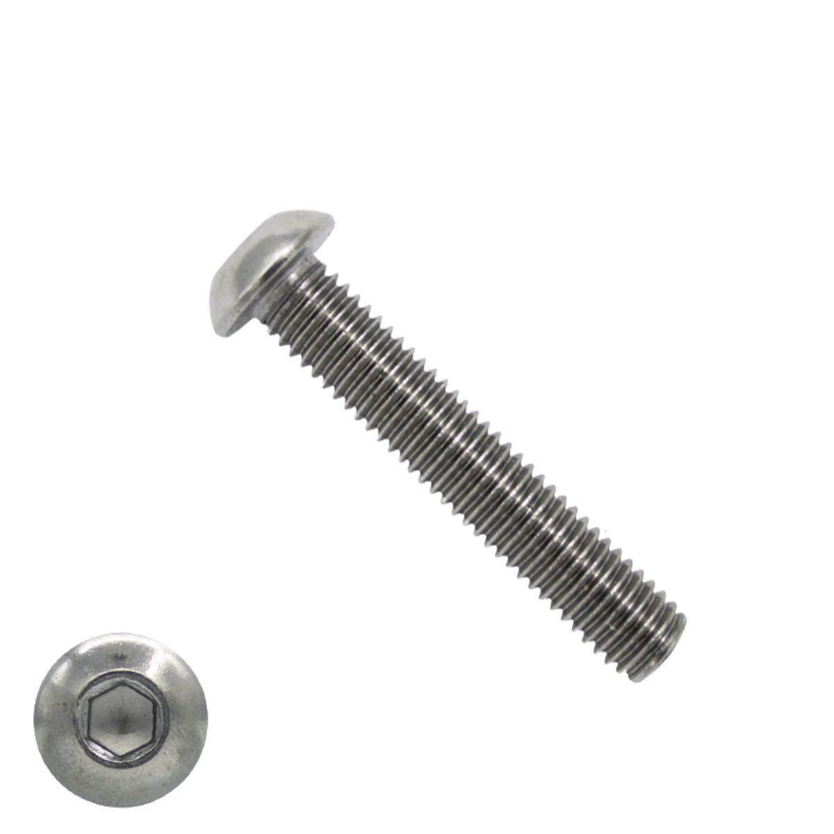 Alternatieve afbeelding voor Linsensschrauben inbus M12 x 50mm Edelstahl A4 ISO7380-1 25 Stück